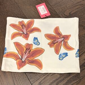 Never worn! Edikted Floral Tube Top with Butterflies